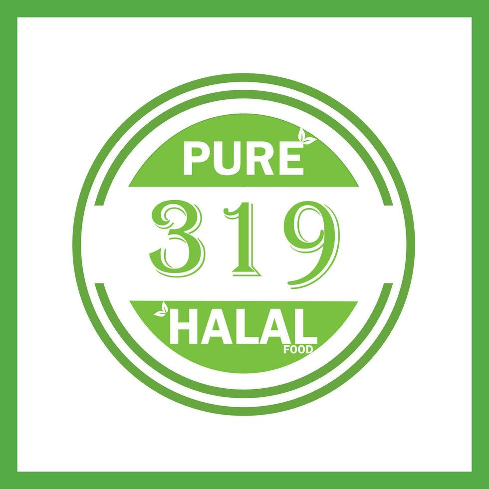 design with halal leaf design 319 vector