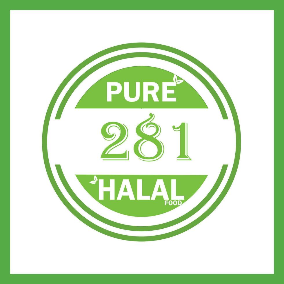 design with halal leaf design 281 vector