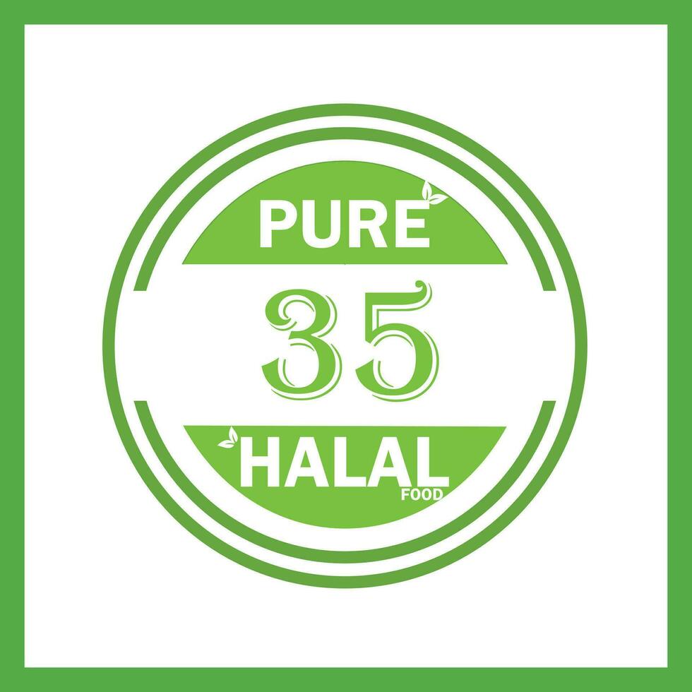 design with halal leaf design 35 vector