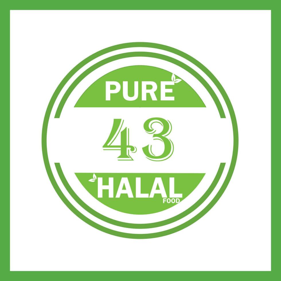 design with halal leaf design 43 vector