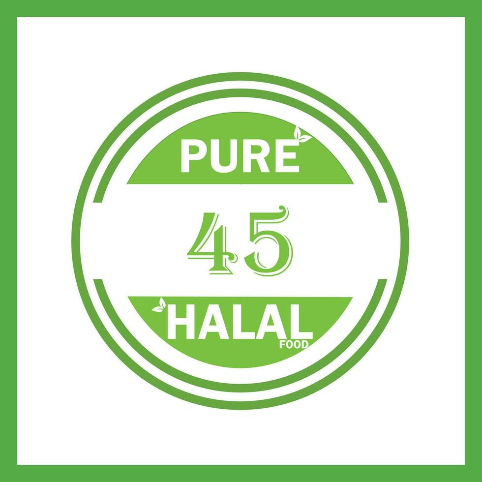 diseño con halal hoja diseño 45 vector