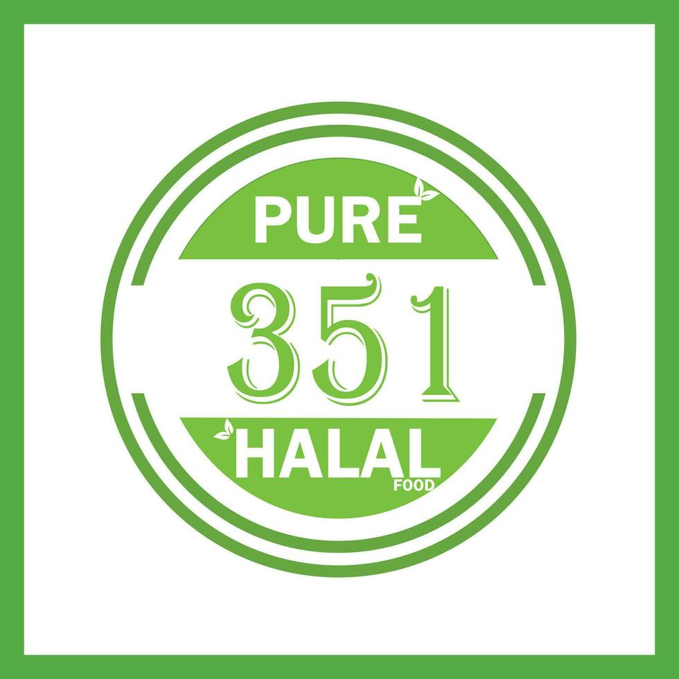 diseño con halal hoja diseño 351 vector