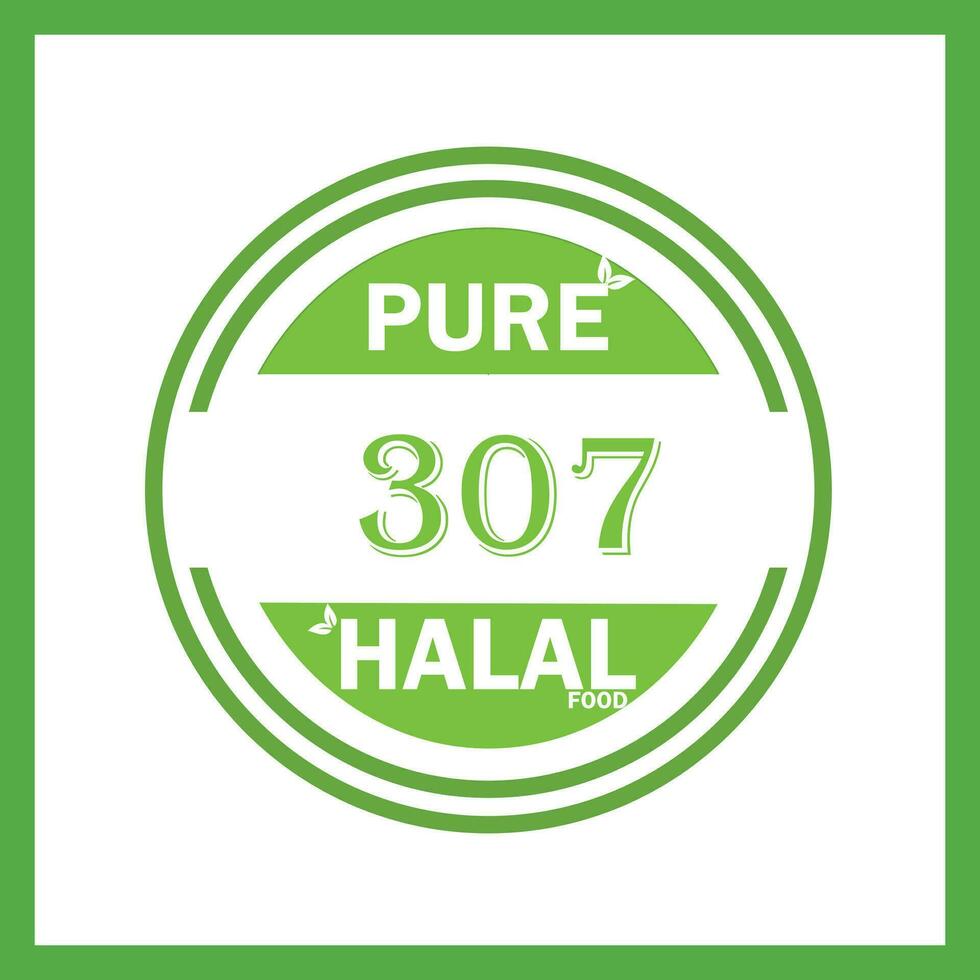 design with halal leaf design 307 vector