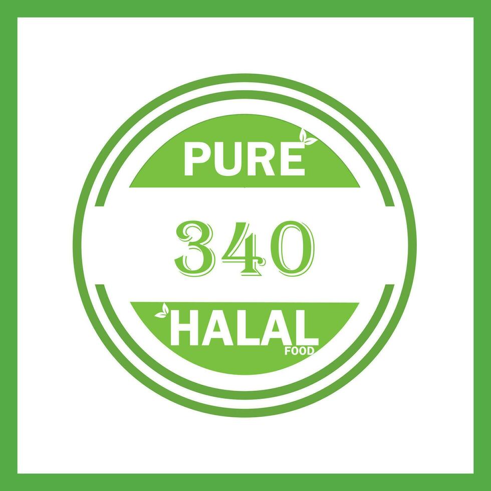 design with halal leaf design 340 vector