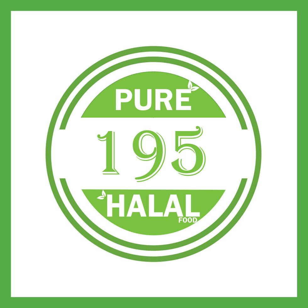 diseño con halal hoja diseño 195 vector