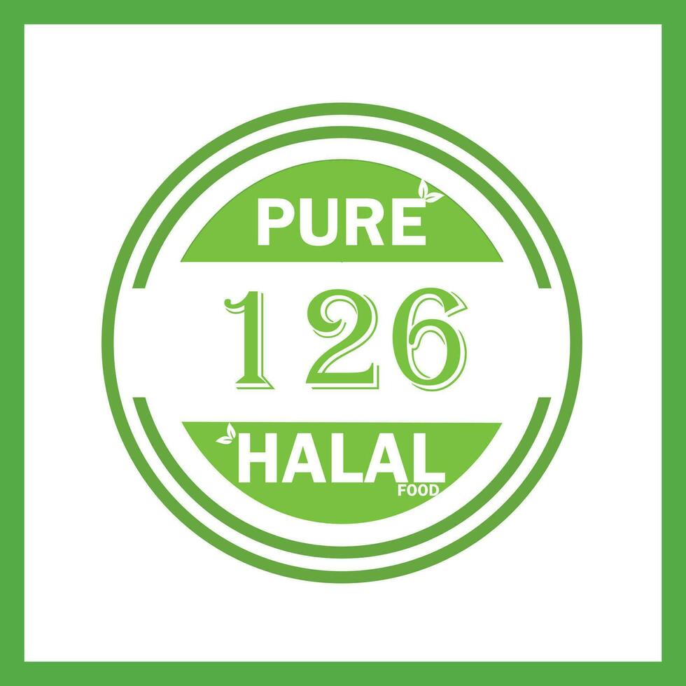 diseño con halal hoja diseño 126 vector