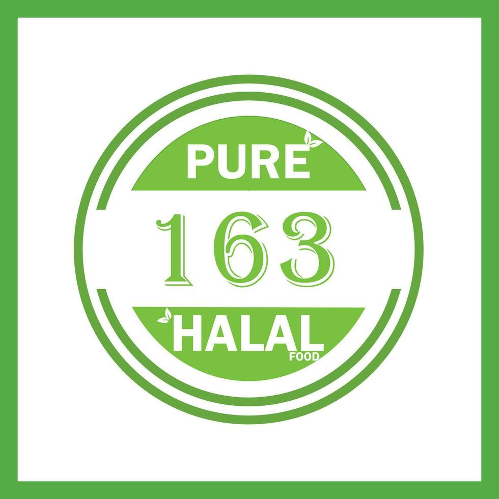 design with halal leaf design 163 vector