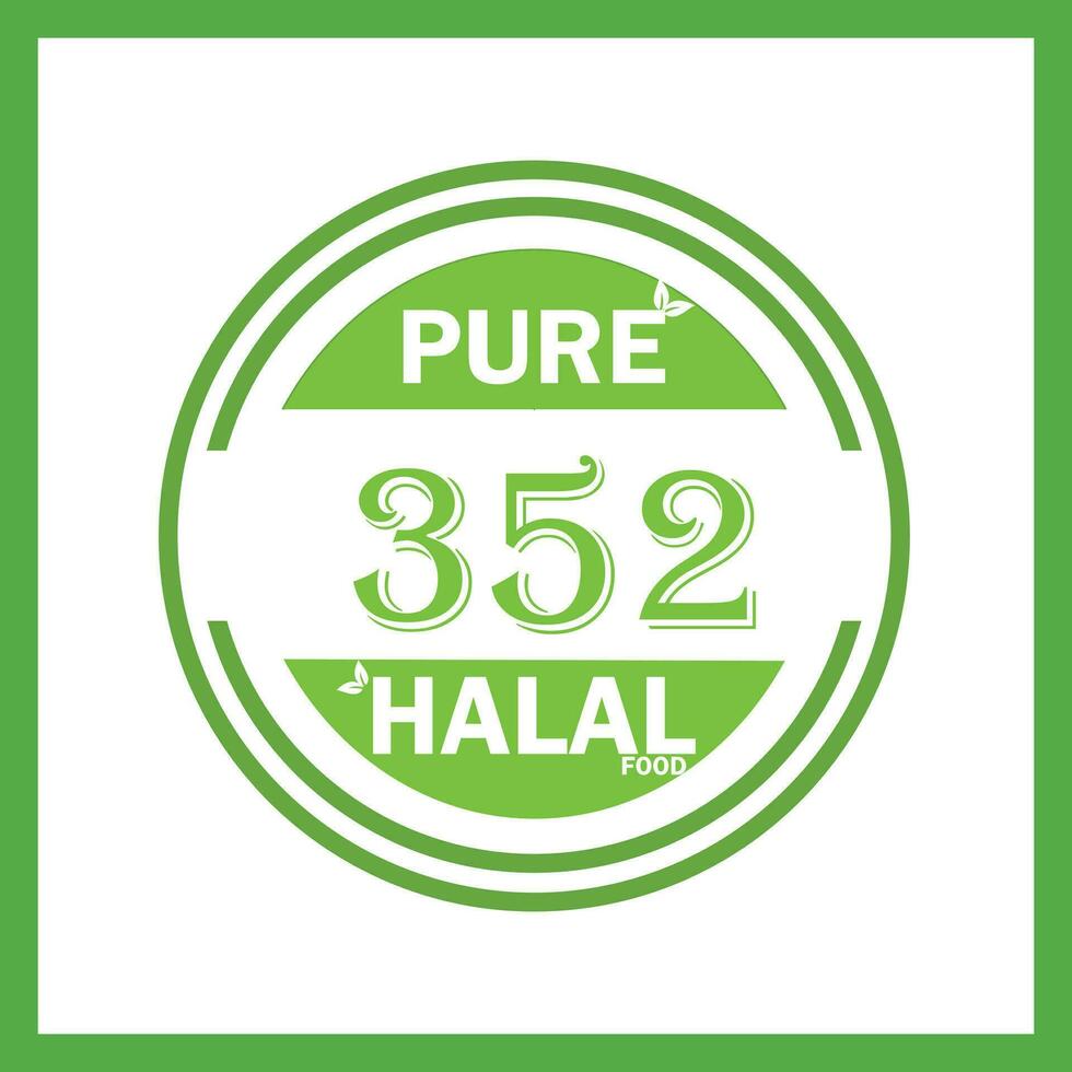 design with halal leaf design 352 vector