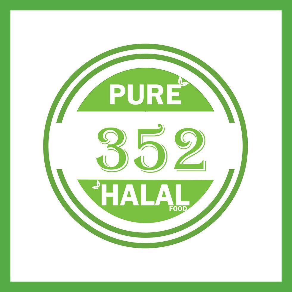 design with halal leaf design 352 vector