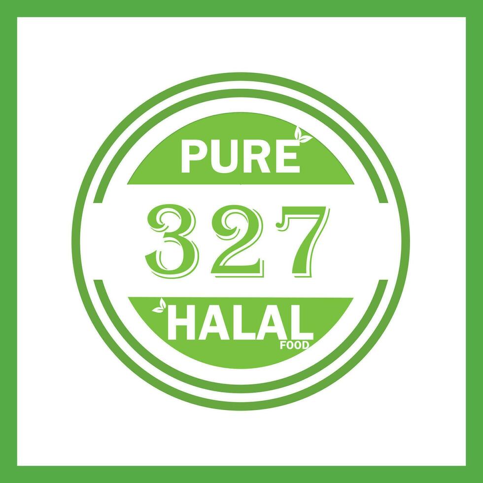 design with halal leaf design 327 vector