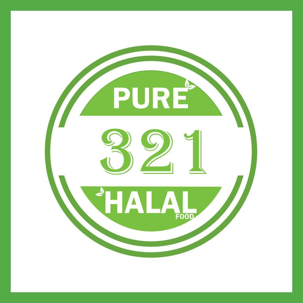 design with halal leaf design 321 vector