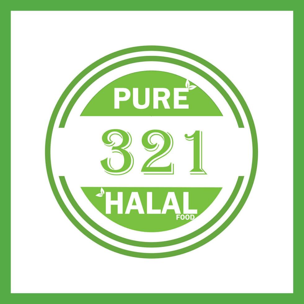 diseño con halal hoja diseño 321 vector