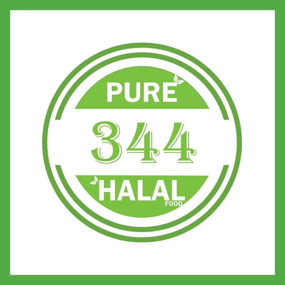 design with halal leaf design 344 vector