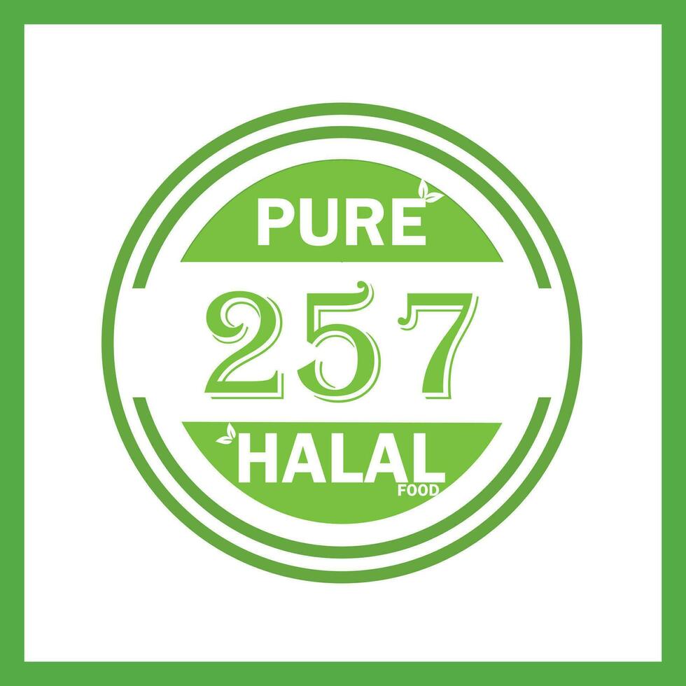design with halal leaf design 257 vector