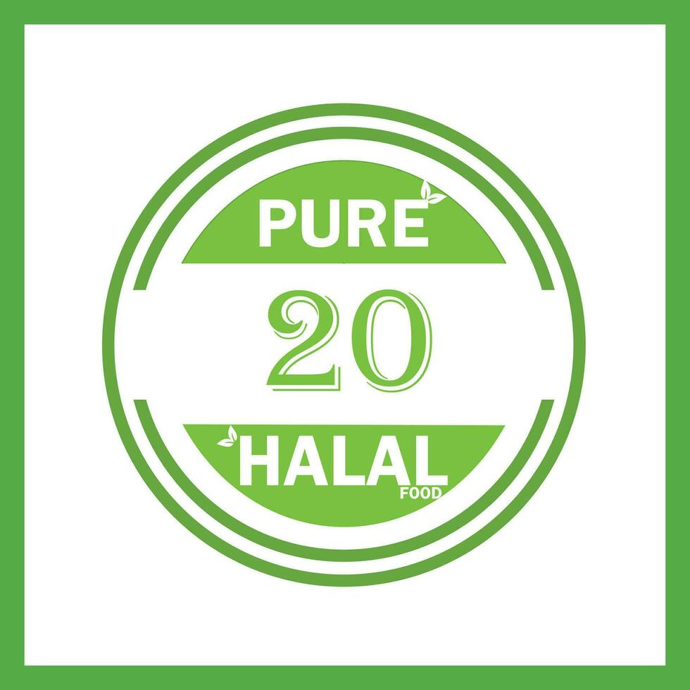 design with halal leaf design 20 vector