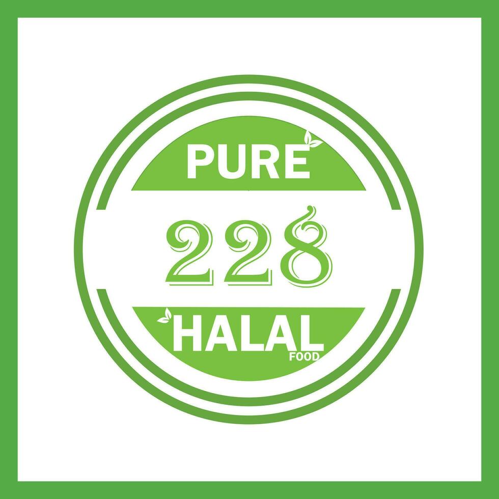 design with halal leaf design 228 vector