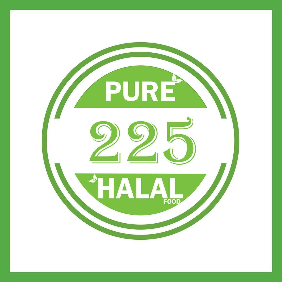 design with halal leaf design 225 vector