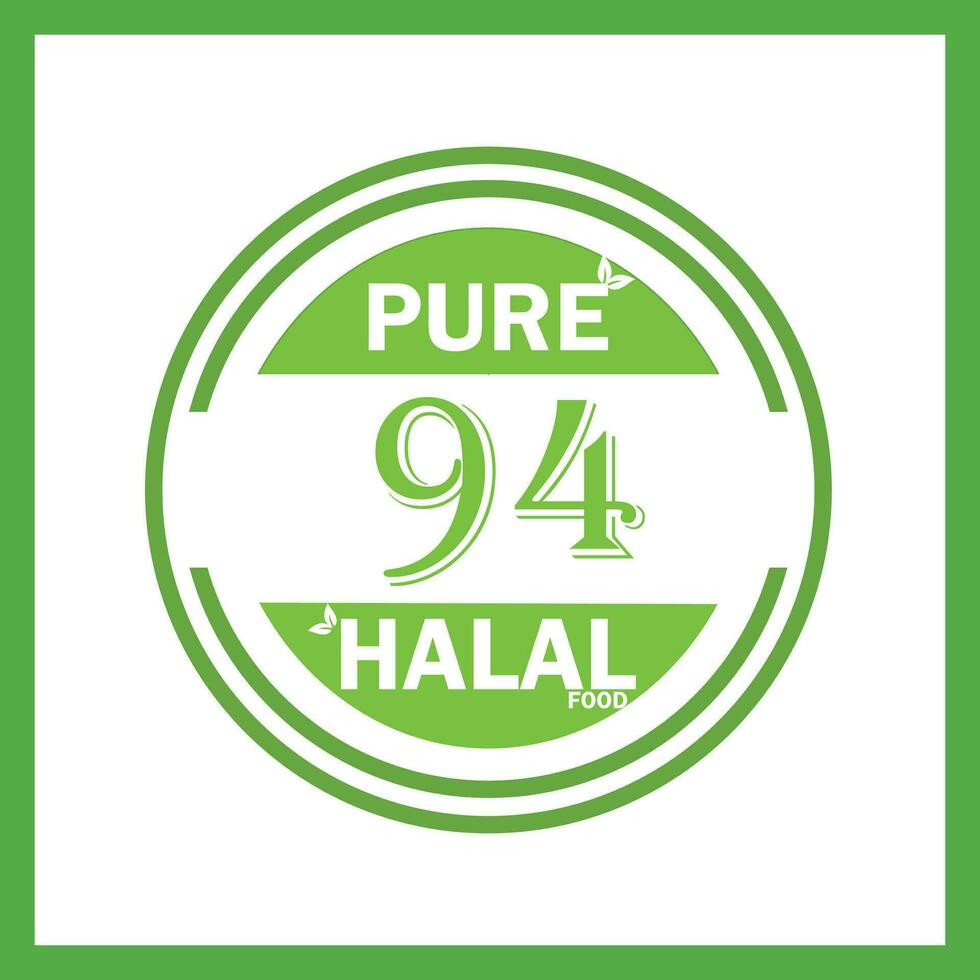 design with halal leaf design 94 vector