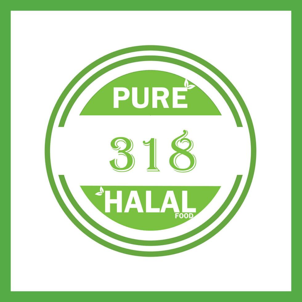 design with halal leaf design 318 vector