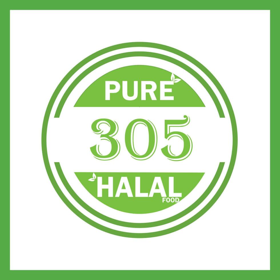 design with halal leaf design 305 vector