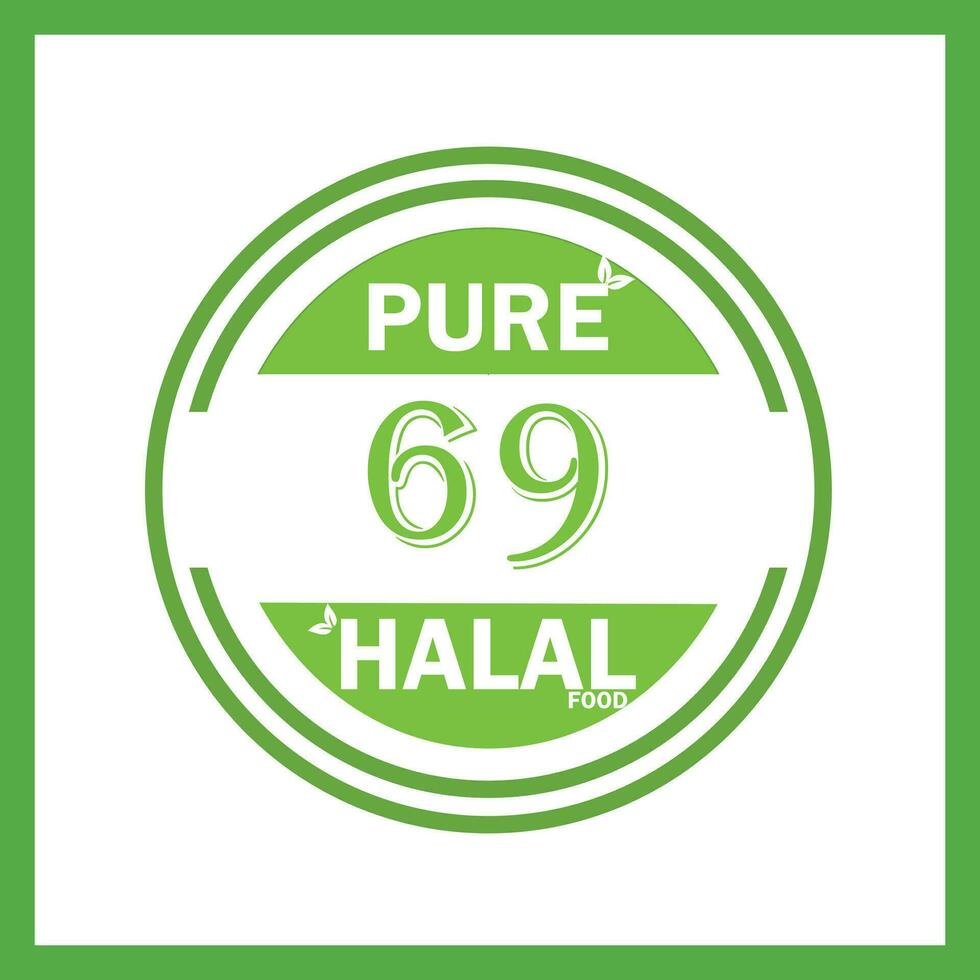 design with halal leaf design 69 vector