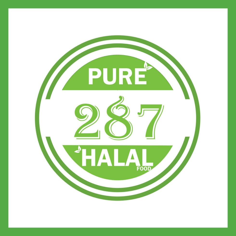 diseño con halal hoja diseño 287 vector