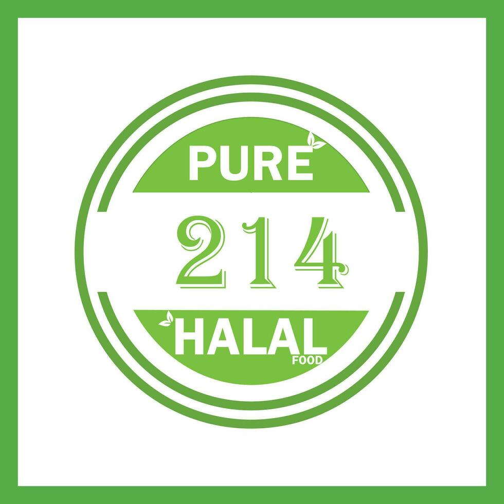 design with halal leaf design 214 vector