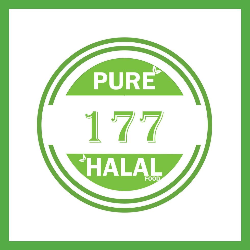 design with halal leaf design 177 vector