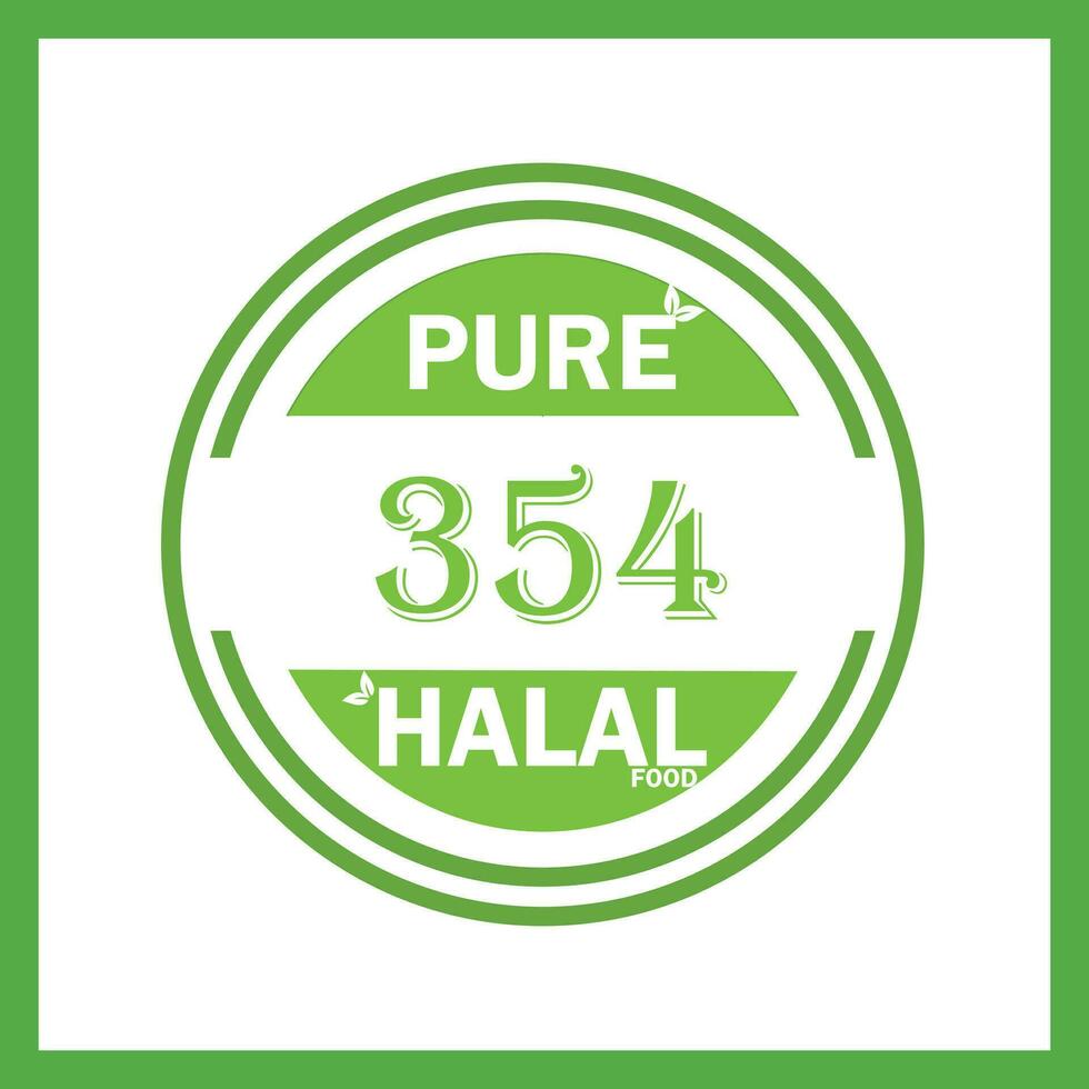 design with halal leaf design 354 vector