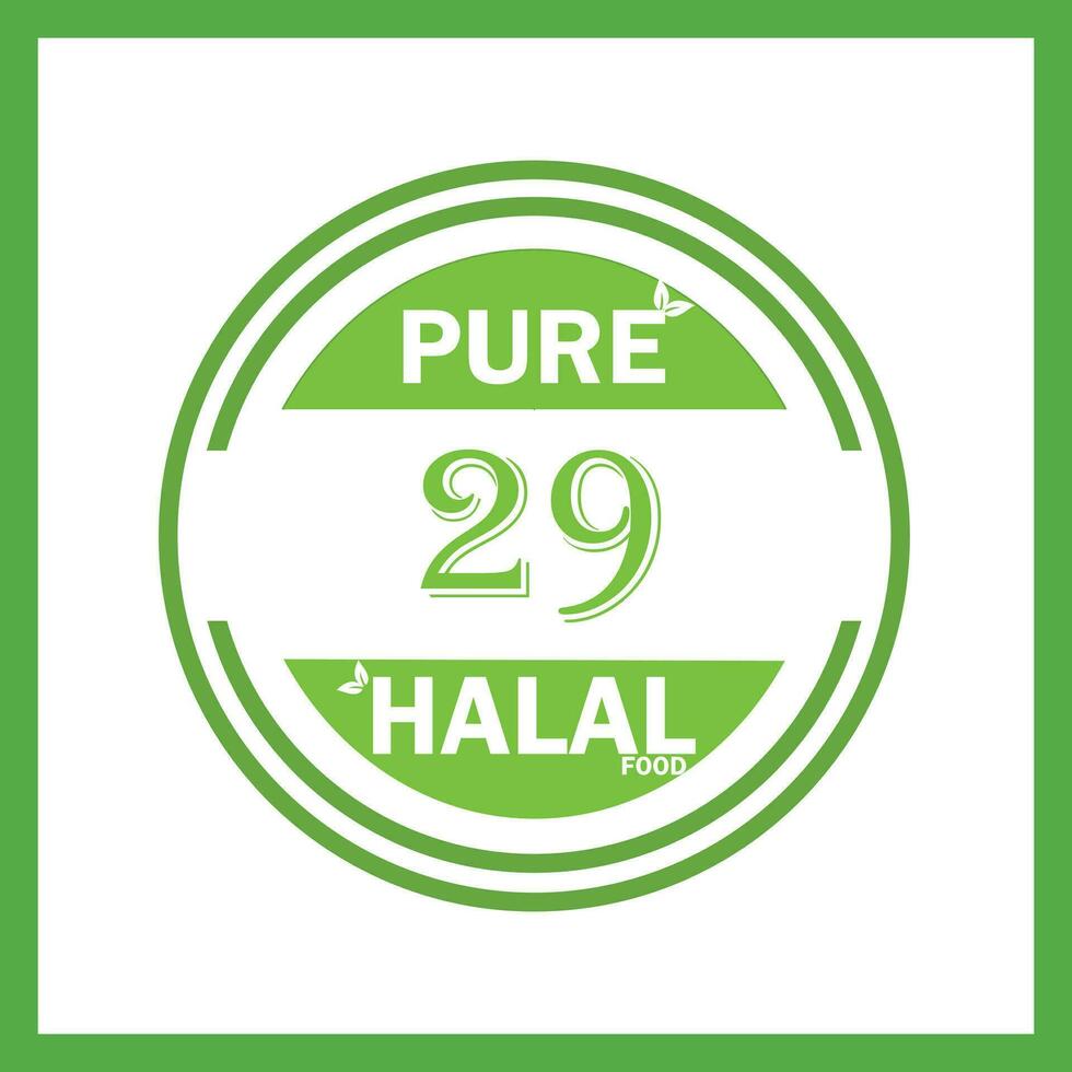 diseño con halal hoja diseño 29 vector