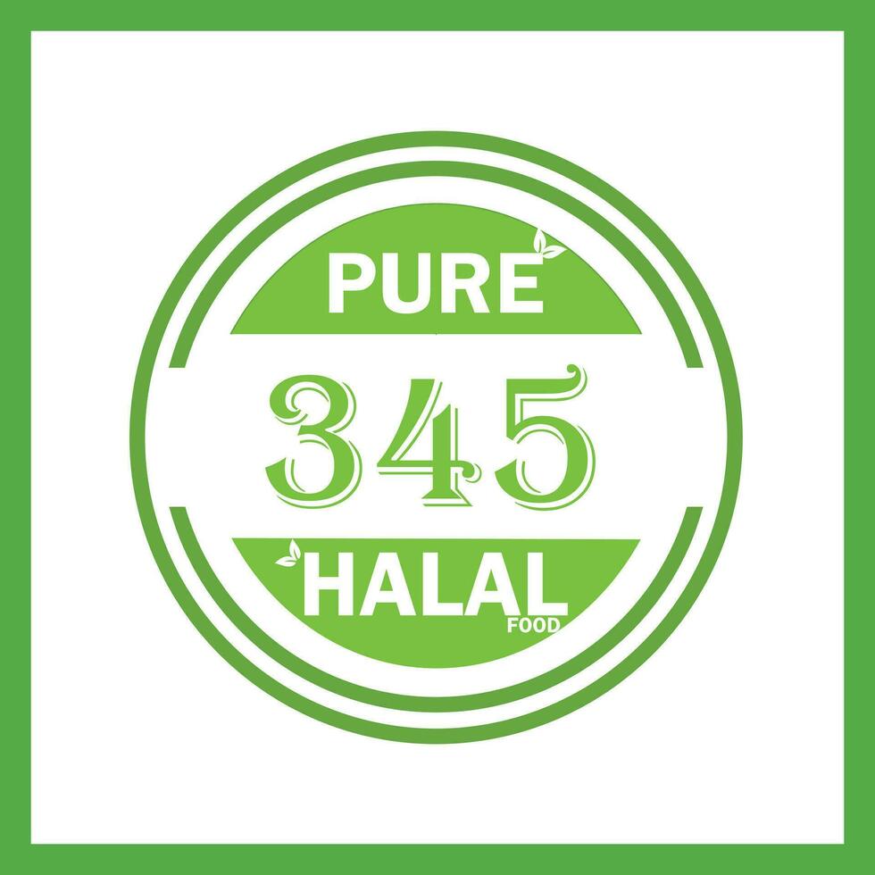 design with halal leaf design 345 vector