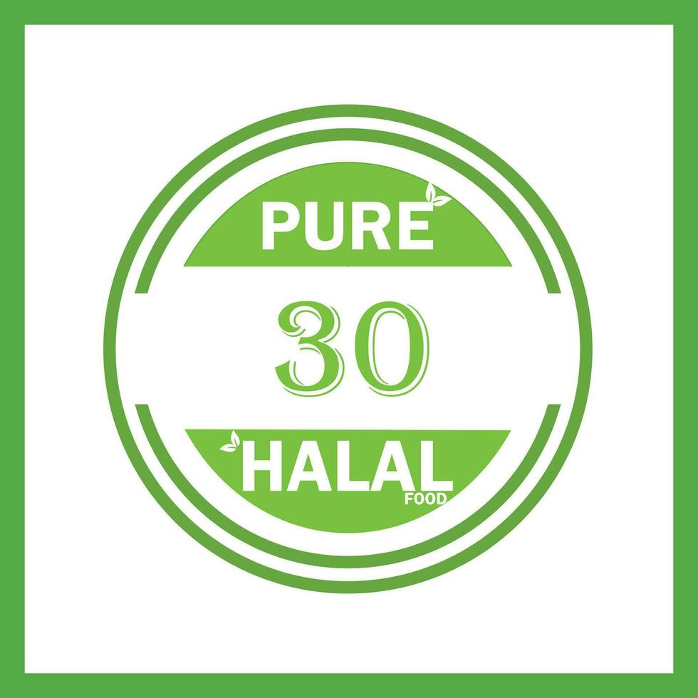 diseño con halal hoja diseño 30 vector