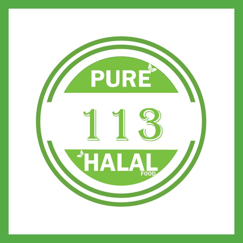 diseño con halal hoja diseño 113 vector
