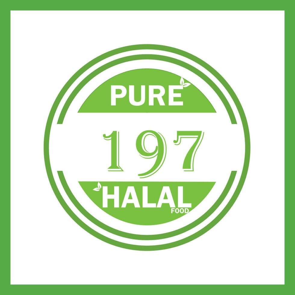 design with halal leaf design 197 vector