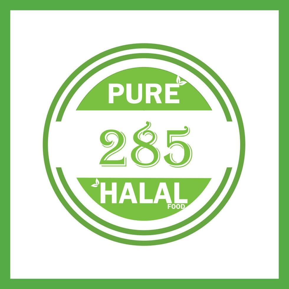 design with halal leaf design 285 vector