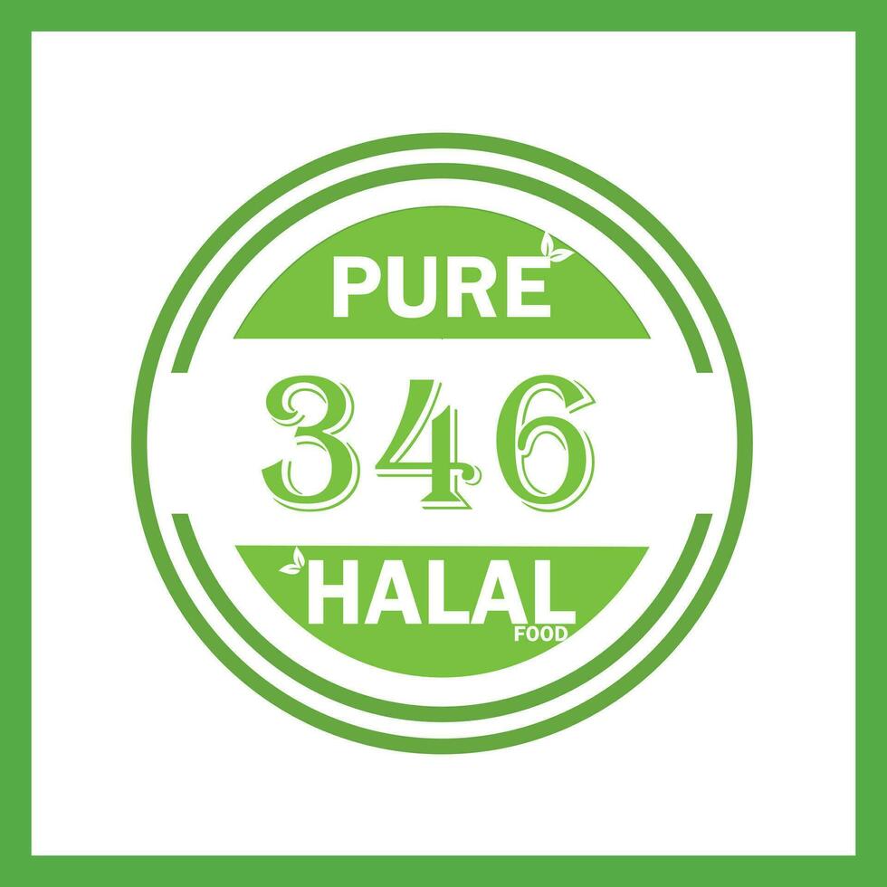 diseño con halal hoja diseño 346 vector