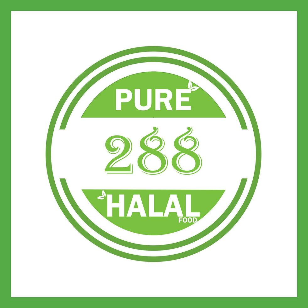 design with halal leaf design 288 vector