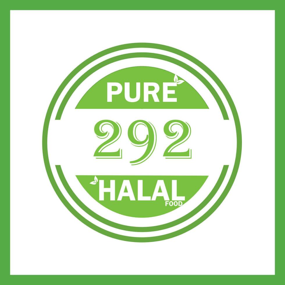 design with halal leaf design 292 vector