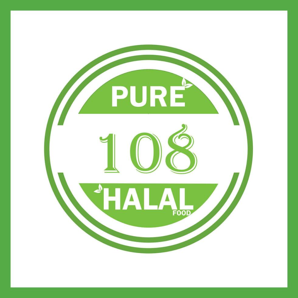 diseño con halal hoja diseño 108 vector