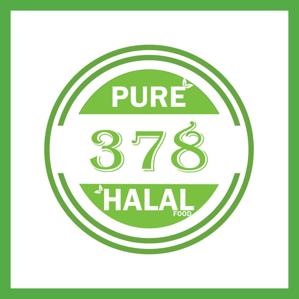 design with halal leaf design 378 vector