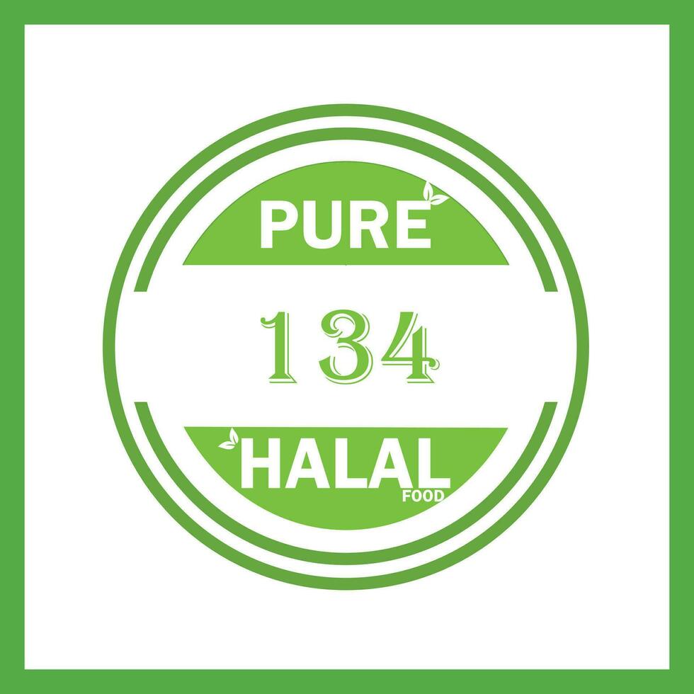 design with halal leaf design 134 vector