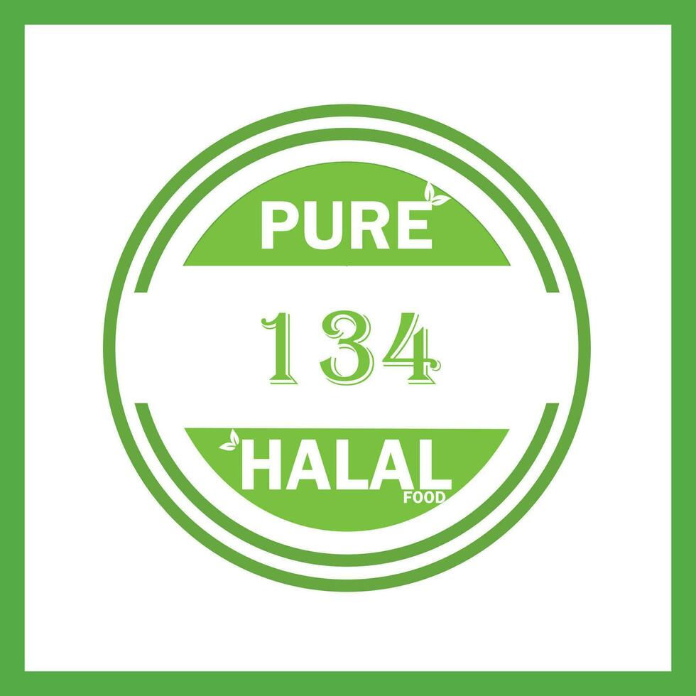 design with halal leaf design 134 vector