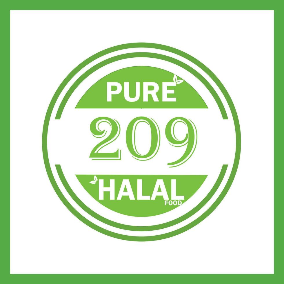 design with halal leaf design 209 vector