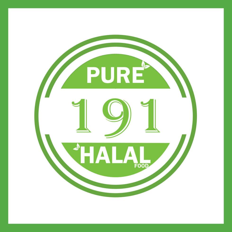 design with halal leaf design 191 vector