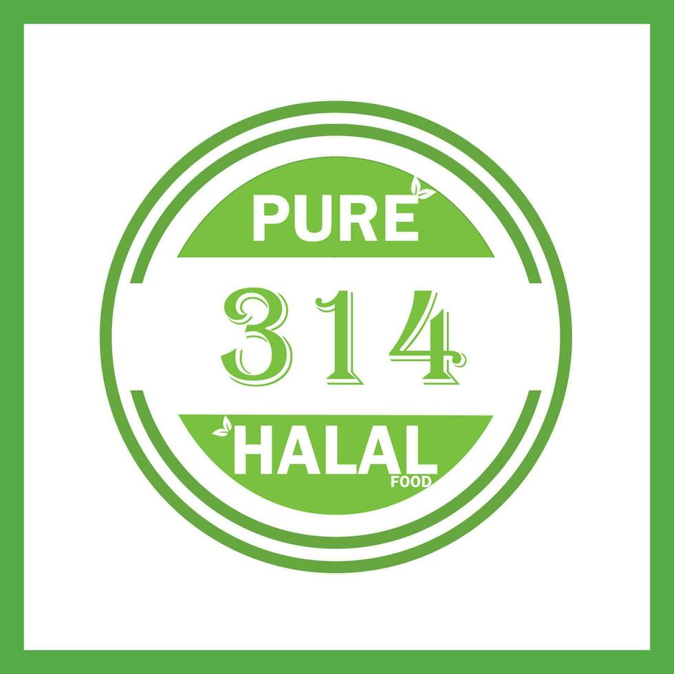 design with halal leaf design 314 vector