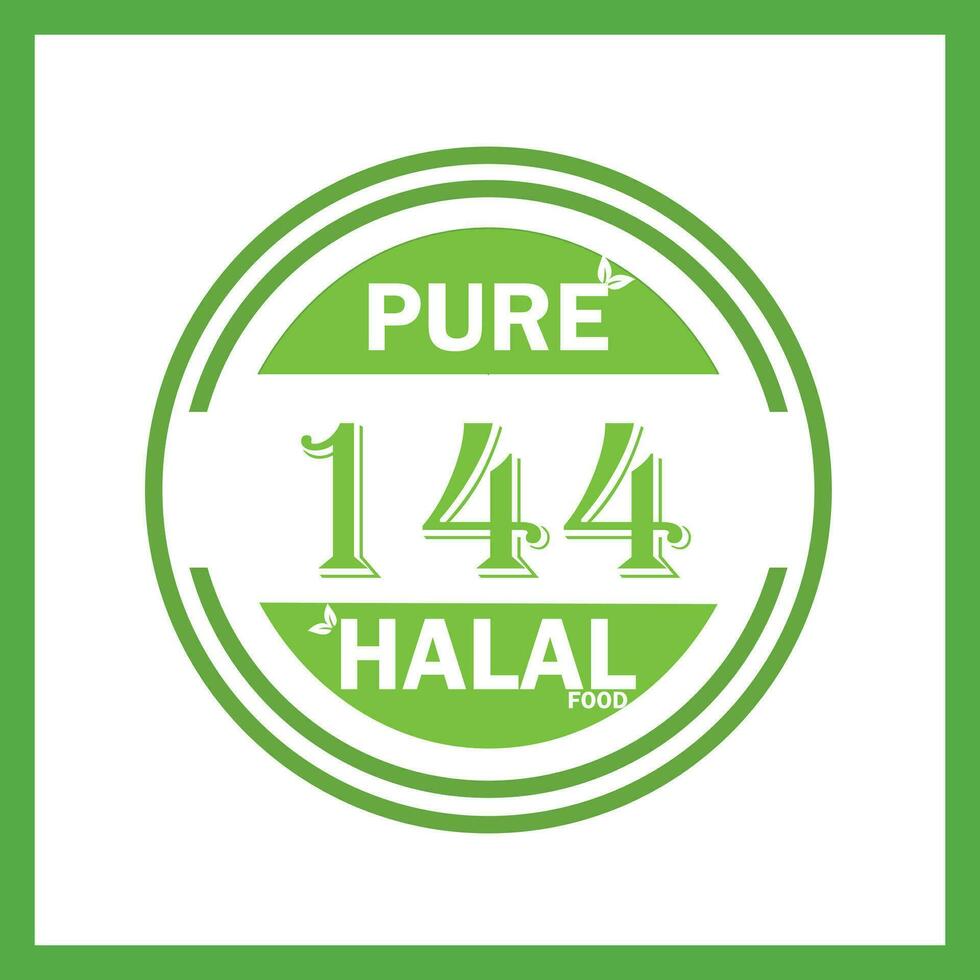 design with halal leaf design 144 vector