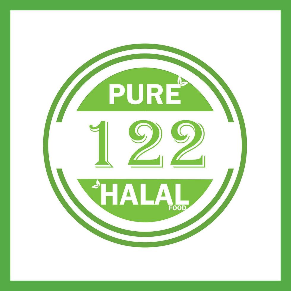 design with halal leaf design 122 vector