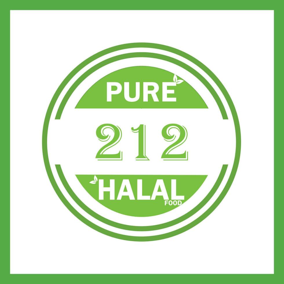 design with halal leaf design 212 vector