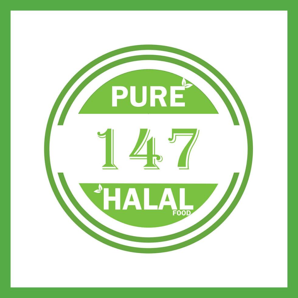 design with halal leaf design 147 vector