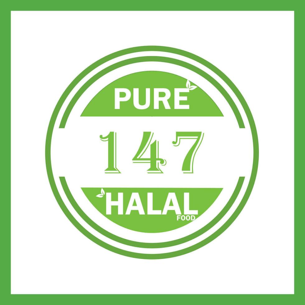 diseño con halal hoja diseño 147 vector